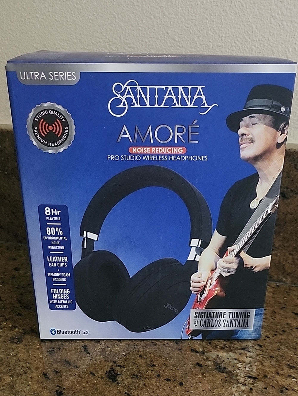 Santana Amore Noise Reducing Pro Studio Wireless Headphones - Black